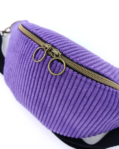 Sac banane - Velours violet.  Léger et doux.