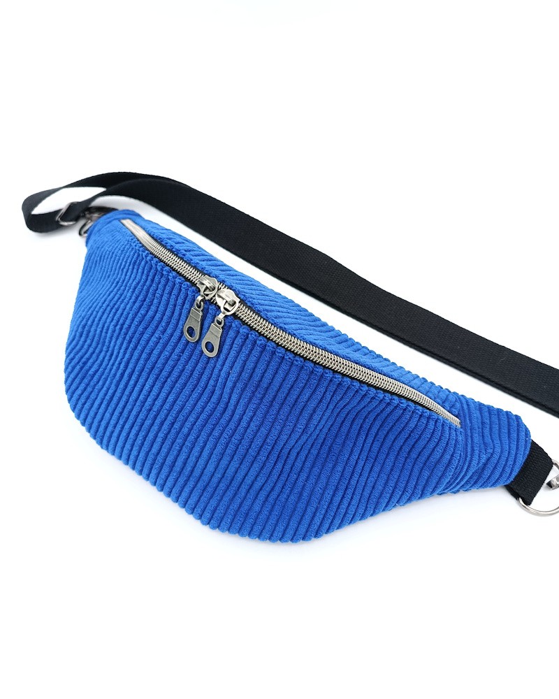 Sac banane - Velours bleu.  pour l'hiver.