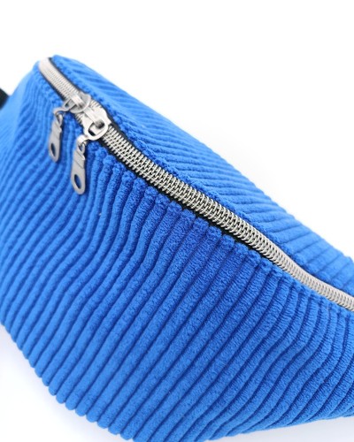 Sac banane - Velours bleu.  Léger et doux.