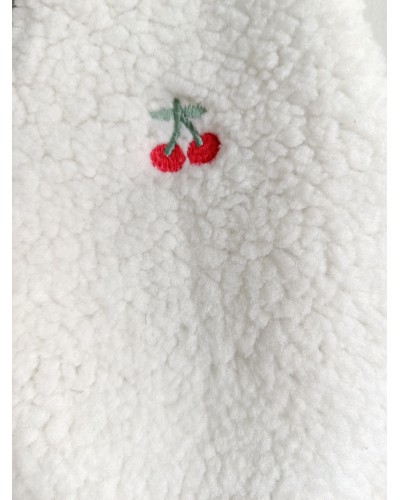 Gilet de berger ivoire cerise: pour bébé et enfant