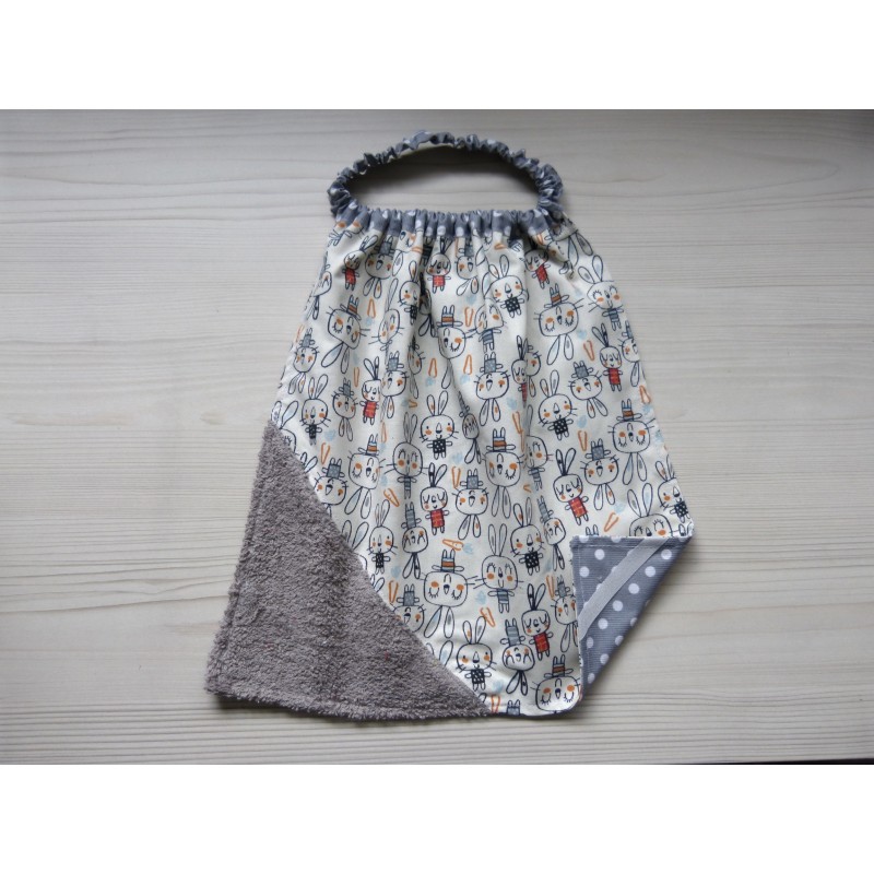 Serviette élastique éponge - Petit lapin. Imperméable en tissu enduit Serviette élastique éponge - Petit lapin. Imperméable en tissu enduit