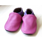 Chaussons en cuir souples - Rose, Violet, Taupe. Antidérapants et résistants